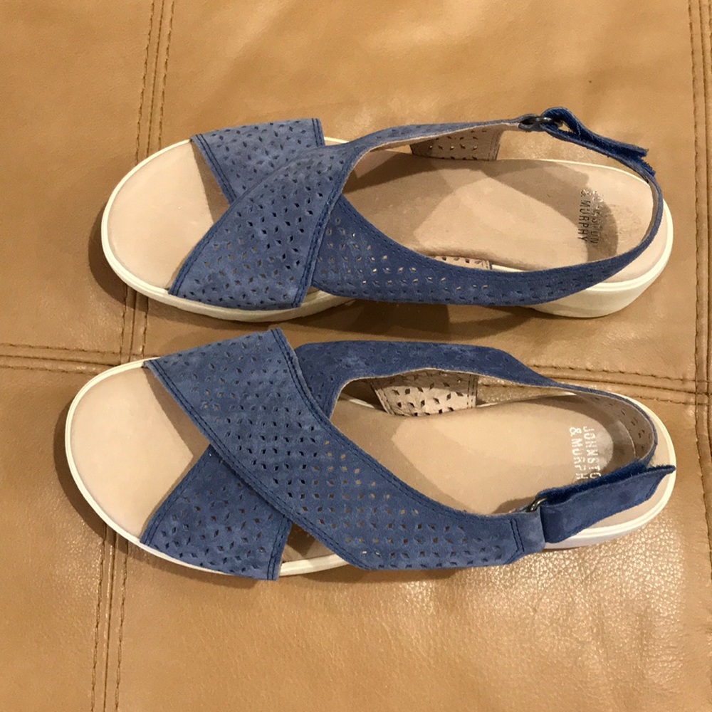 Medium blue suede sandals size 8